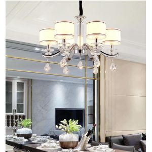 Metal chandelier lighting 6/8/10 Lights with white lampshade light fixtures (WH