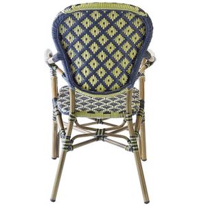 1.5mm Aluminum Frame Material Weatherproof Bistro Dining Chairs
