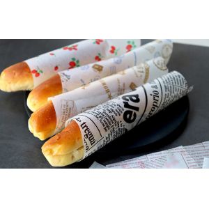 Custom Logo Printed Greaseproof Paper Wood Pulp Bread Packaging