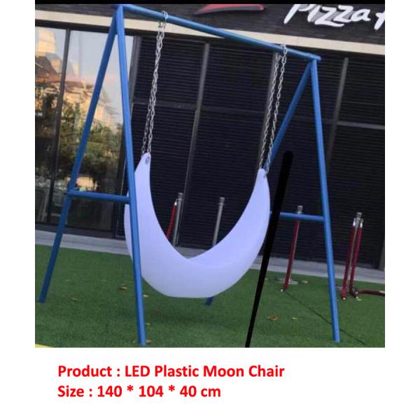 Recreation Facilities Plastic Swings Led Moon Chair 16 Colors Changing