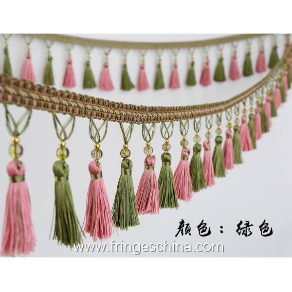 Handmade fashionable chain beads lace tassels fringes for curtain/sofa/pillow/stage decoration