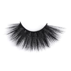 Natural Black 3d 25mm Mink Lashes , Reusable 3d Strip Lashes