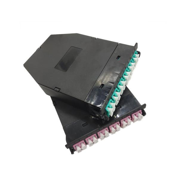 24 Core MPO LC Optical Fiber Module Box Fiber Optic Distribution Panel 40g-100g