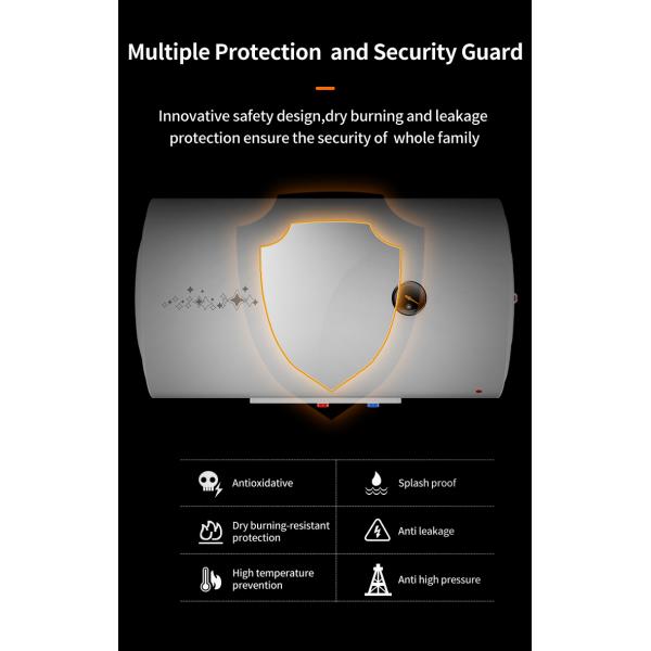 40L/50L/60L/80L High-end Home Bathroom Storage Electric Water Heater 1 Piece Plastic 220V Freestanding IPX4 White or Custom 2200