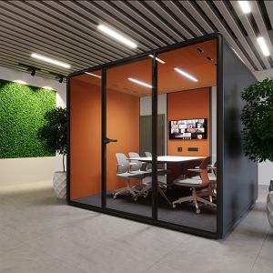 Modular Soundproof Meeting Pod for 6 People with W2600*D2605*H2338mm Dimensions