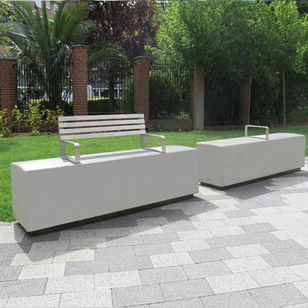White Grey Modern Concrete Outdoor Dining Patio Table GRC Garden Table