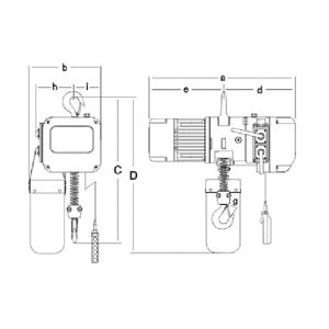 2 Ton Electric Chain Hoists EHB Type With Overload Limiter