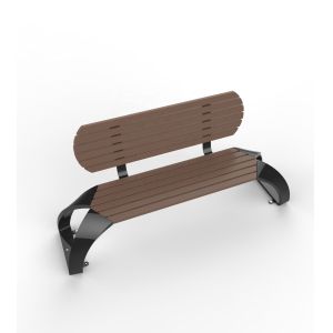 OEM Wood Patio Bench , Outdoor Wood Bench With Back HDPE Slats Material