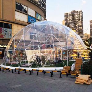 Steel Pipes Customized Geodesic Big Dome Tent 12m Diametre Outdoor Restaurant