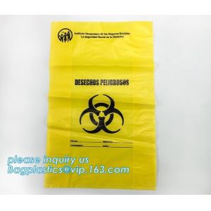 Soiled Linens Trash Bags Yellow Drawstring Tie and One Color Printed, 20-30