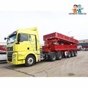 Dry Bulk Cargo Rear Rock Rollover 37cbm Dump Semi Trailers