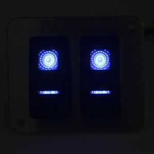 2 Gang Dual LED 5Pins Universal Rocker Switch Panel