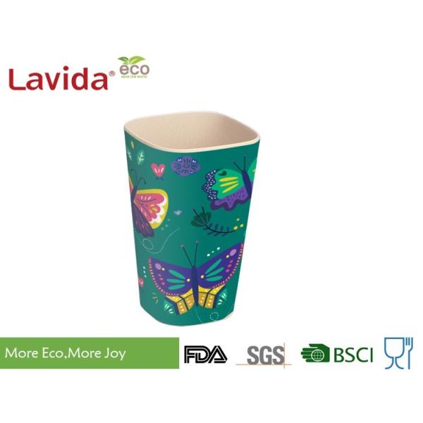 Solid Blue Organic Bamboo Fiber Travel Mug Heavy Metal Free Tasteless Shatter