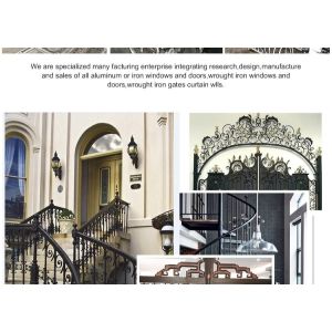 Swing Courtyard Iron Gates Hot-Dipped Galvanized Surface Beautiful Elegance