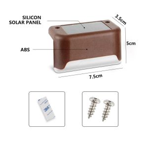 Outdoor Garden Solar Patio Step Lights Waterproof Landscape Lights