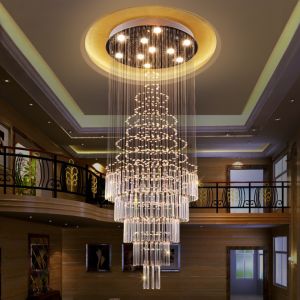 Modern Luxury Muti Size Crystal Hanging Lights For Hotel
