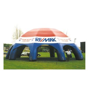 White / Blue Inflatable Camping Tent 10mL X 10mW X 6mH Inflatable Event Tent PVC