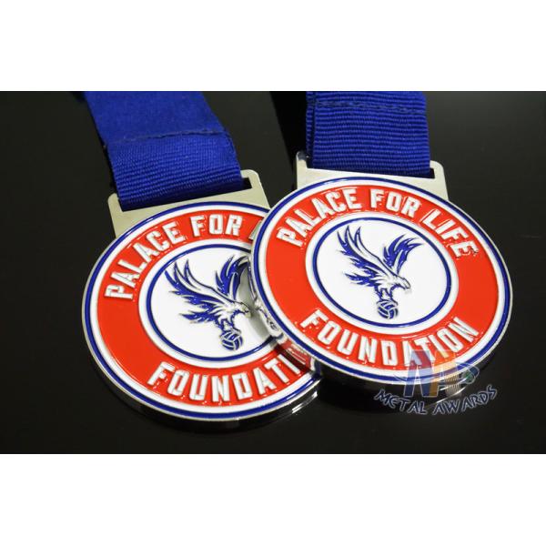 Football Sports Awards And Medals Die Casting Soft Enamel And Imitation Hard Enamel With Ribbon