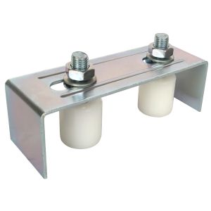 Quality Dual Rollers Sliding Gate Guide Bracket L Rear Post Universal Heavy Duty Adjustable 64mm for sale