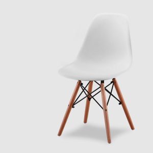 Modern style wood leg stackable plastic chair