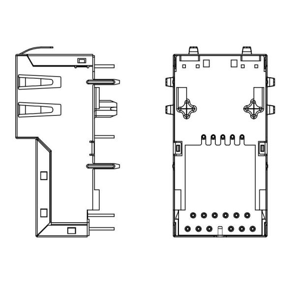 J1V-U7000NL 10GBASE-T 1X1 Port Vertical RJ45 Connector 4PAIR POE 60W TOP ENTRY