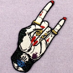 Washable Finger Ghost 100% Embroidery Motorcycle Vest Patches