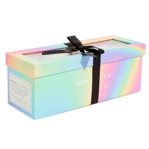 Custom Logo Printed Paper Rainbow Box Packaging Fancy Bath Bomb Packaging Gift