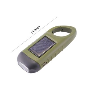 LED Solar Powered Flashlight USB Charging Hand Crank Dynamo Flashlight Survival