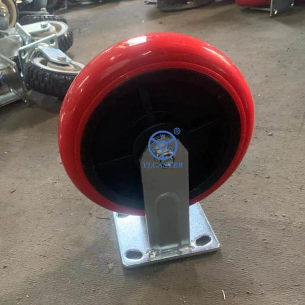 Buy Red  Heavy Duty Casters 837lbs Load Capacity Ball Bearing Iron Wheel Center Zinc Painted at wholesale prices