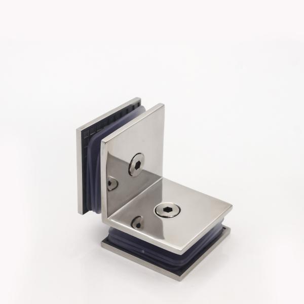 Durable 45*45mm Shower Clamps for Tempered Glass Mounting in Corner of Bathroom Door