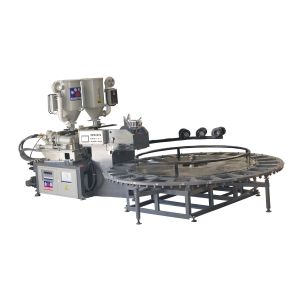 Rotary Double Color Shoe Sole Making Machine For Two Density Plastic Soles