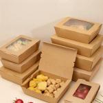 Eco-Friendly Takeout Box With Kraft Paper Window Box 100% Biodegradable