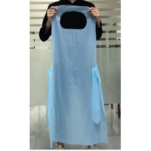 Antibacterial Plastic Aprons On A Roll , Sleeveless Blue Disposable Aprons