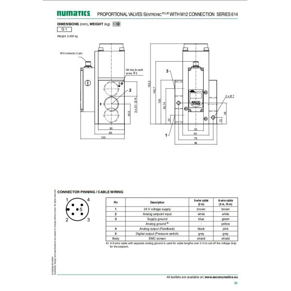 2 Position 3 Way Solenoid Valve 614 Series ASCO Proportional Valve Digital Electronic Pressure Regulator