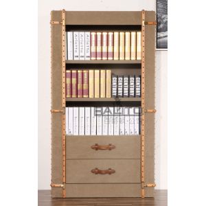 classical old style antique grey canvas fabric bookcase furniture