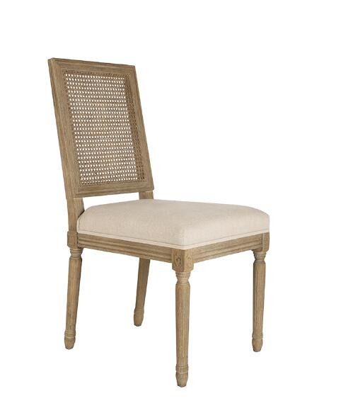 Wholesale rattan squar back event chair antique solid wooden carved rental