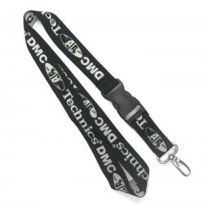 Quality 1 Color Cool Gray Custom Woven Lanyards 3C With Egg Hook / Plastic Buckle for sale