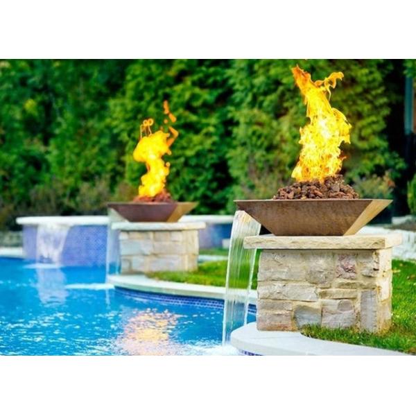 Garden Fire Pit Water Feature Combo , Fire Pit And Water Feature 2.5mm Thicknes