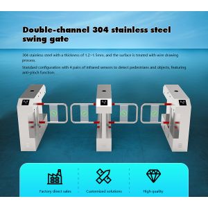 Intelligent Swing Barrier Turnstile with 40 Persons/Min Capacity Triple Anti