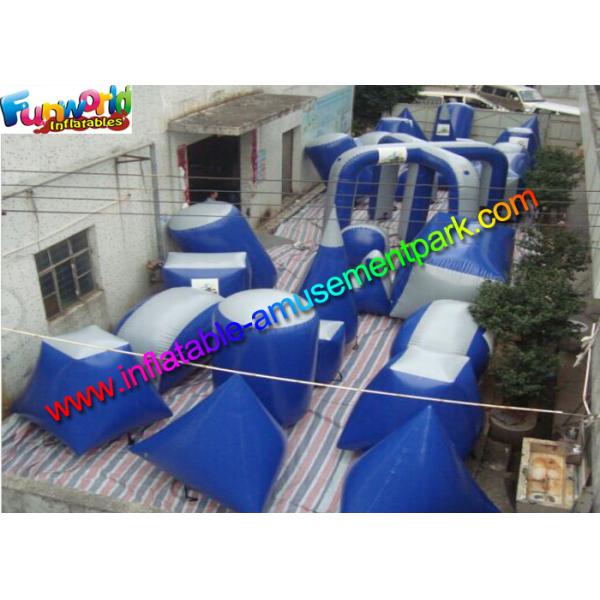Customized Blue Inflatable Paintball Arena Obstacle Game For Shooting Sport