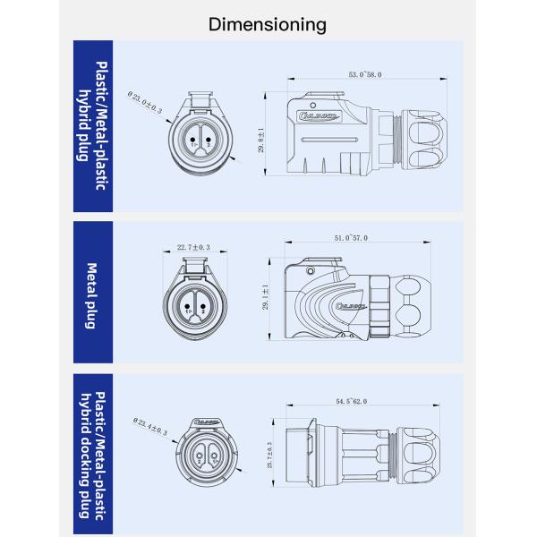 CNLINKO LP16 Industrial Plug and Socket Male Female M16 Round 2 Pin Waterproof Cable Connector