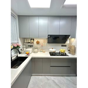 White Oak Kitchen Island Cabinet with Customizable Color