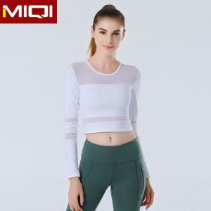 305gsm Women White Yoga Long Sleeves