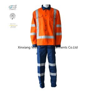 China High Visibility Cotton Spring Autumn Fire Retardant Suit on sale