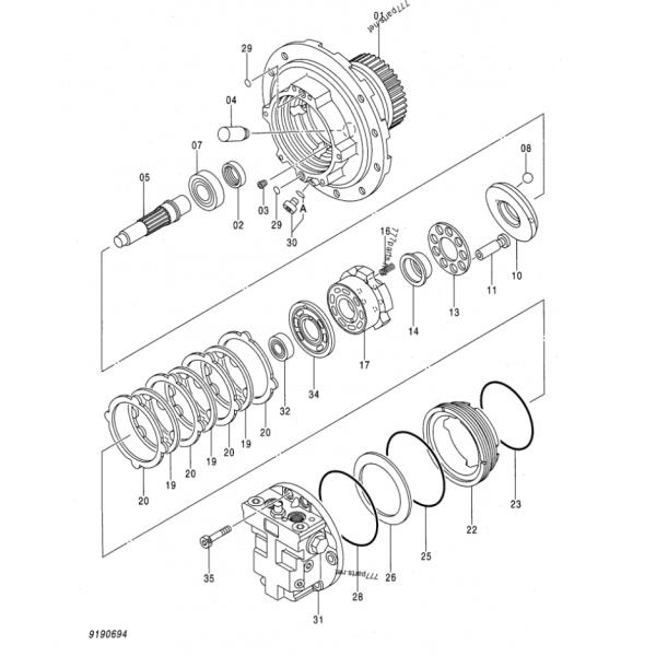 Hitachi EX60-2 EX60-3 ZX70 EX75 EX60-5 Final Drive 9190694 For Excavator Parts