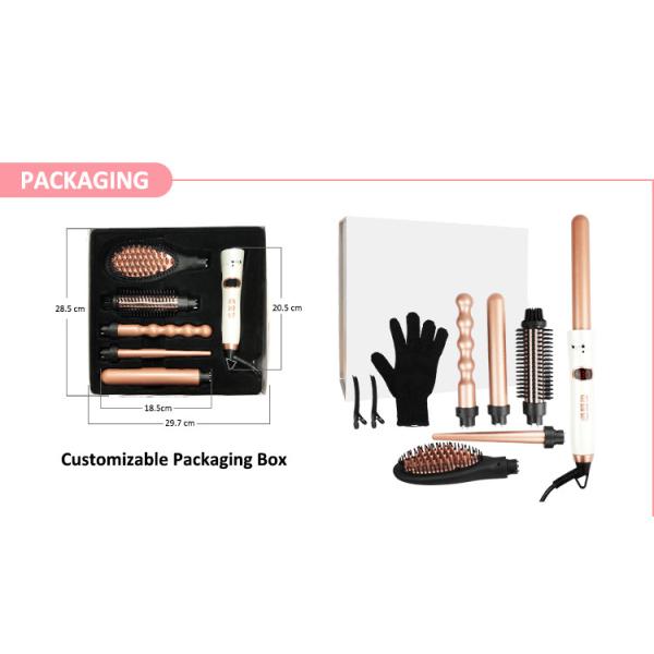 Interchangeable Ceramic Barrel Hot Hair Tool , 50HZ Hair Curler Wand Set