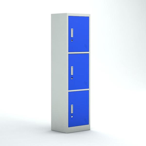 Buy School 3 Doors Blue Color White Frame Office Storage Lockers With Key at wholesale prices