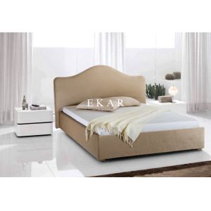 Fabric Cushion Headboard Latest Design Wooden Bed Model