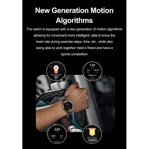 Round Shape, 1.43-inch Large Screen, Smart Watch, Bluetooth 5.0, Calls, Voice Assistant, Business Watch