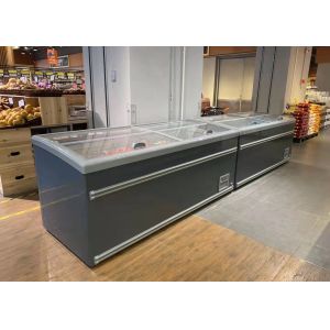 Frozen Food Sliding Door Commercial Display Freezer Combo Island Freezer